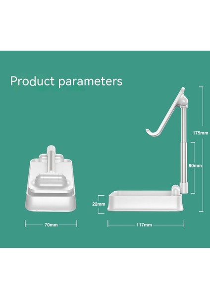 Standlı Telefon Tutucu - Beyaz (Yurt Dışından)