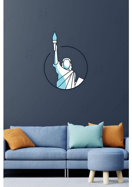 Özgürlük Anıtı Duvar Stickerı - Dekoratif Yaşam Alanı Sticker - Cam Duvar Stickerı