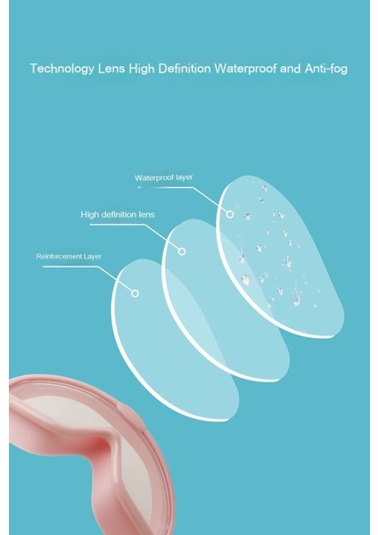Çocuklar Için Geniş Çerçeveli Hd Su Geçirmez ve Buğu Önleyici Yüzücü Gözlüğü (Yurt Dışından)