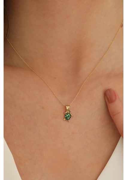 14 Ayar Altın Forze Zincir Kaplumbağa Kolye modelleri