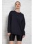 Unisex Uzun Kollu Iki Iplik Lacivert Oversize Sweatshirt IRF052 İRF052 3