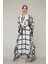 Şerit Dantelli Fırfırlı Yakalı Uzun Kaftan 2