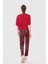 Desenli Jogger Fuşya-Kırmızı Pantolon Bluz Takım 2