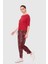 Desenli Jogger Fuşya-Kırmızı Pantolon Bluz Takım 3