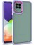 Samsung Galaxy A12 Kılıf Flora Sert Silikon Arkası Cam Şeffaf Mor 1