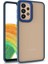 Casestreet Samsung Galaxy A33 5g Kılıf Flora Sert Silikon Arkası Cam Şeffaf Lacivert 1