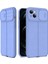 Casestreet Apple iPhone 13 Kılıf Kamera Sürgülü Deri Dokulu Mat Silikon Mor 1