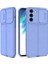Casestreet Samsung Galaxy S20 Fe Kılıf Kamera Sürgülü Deri Dokulu Mat Silikon+Nano Glass Koruyucu Mor 1