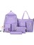 Shopfocus 4 Parça Tuval Sırt Çantası - Mor (Yurt Dışından) 1