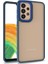 Casestreet Samsung Galaxy A52S 5g Flora Sert Silikon Arkası Cam Şeffaf Lacivert 1
