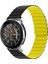 Amazfit GTR Mıknatıslı Parçalı Çizgili Kordon Kayış 42mm KRD-52 Siyah - Sarı 1