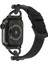 Apple Watch Seri 7/6/SE/5/4 Metal ve Deri Kordon Kayış 38mm 40mm 41mm KRD-53 Siyah - Altın 5