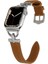 Apple Watch Seri 7/6/SE/5/4 Metal ve Deri Kordon Kayış 42mm 44mm 45mm KRD-53 Kahverengi 1