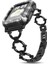 Apple Watch Seri 7/6/SE/5/4 Halka Detaylı Metal Kordon Kayış 42mm 44mm 45mm KRD-56 Siyah 1