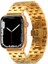 Apple Watch Seri 7/6/SE/5/4 Metal Katlamalı Bakla Tasarım Kordon Kayış 38mm 40mm 41mm KRD-20 Altın 1