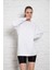 Myben Unisex Uzun Kollu Iki Iplik Beyaz Oversize Sweatshirt IRF054 İRF054 2