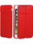 Casestreet Apple iPhone 8 Plus Kılıf Kamera Sürgülü Deri Dokulu Mat Silikon+Nano Glass Koruyucu Kırmızı 1