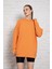 Unisex Uzun Kollu Iki Iplik Turuncu Oversize Sweatshirt IRF055 İRF055 1