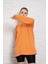 Unisex Uzun Kollu Iki Iplik Turuncu Oversize Sweatshirt IRF055 İRF055 2