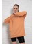 Unisex Uzun Kollu Iki Iplik Hardal Oversize Sweatshirt IRF057 İRF057 1