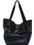 Moda Perçin Büyük Kapasiteli Kadın Omuz Yumuşak Rahat Siyah Kadın Alışveriş Lady Hobo Tote Seyahat Siyah Çanta (Yurt Dışından) 1