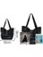 Moda Perçin Büyük Kapasiteli Kadın Omuz Yumuşak Rahat Siyah Kadın Alışveriş Lady Hobo Tote Seyahat Siyah Çanta (Yurt Dışından) 3