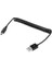 Mını 5-Pın USB USB 2.0 Am Sarmalı Kablo / Yay Kablosu, Uzunluk: 25CM 80 Cm'ye Kadar Uzatılabilir Siyah (Yurt Dışından) 1