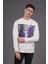 Beyaz Palmiye Baskılı Sweat 3