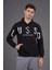 Siyah Kapüşonlu Baskılı Sweat 1