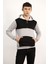 Gri Çift Renk Kanguru Cep Sweat 3