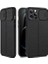 Apple iPhone 13 Pro Max Kılıf Kamera Sürgülü Deri Dokulu Mat Silikon+Nano Glass Koruyucu Siyah 1