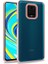 Xiaomi Redmi Note 9s Flora Sert Silikon Arkası Cam Şeffaf Pembe 1