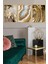 Üçlü Alüminyum Gold Metal Çerçeveli Camlı Tablo Poster Set 1