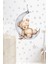 Ayda Uyuyan Sevimli Ayıcık ve Gri Yıldızlar Çocuk Bebek Odası Sticker Seti 1