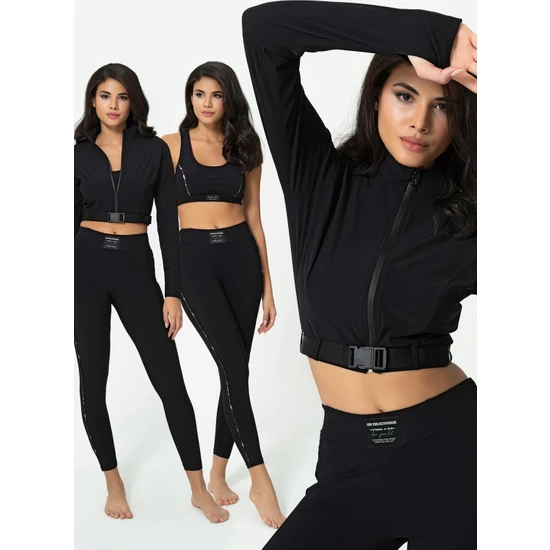 For You 3'lü Ara Biyeli Siyah Activewear Set S26985