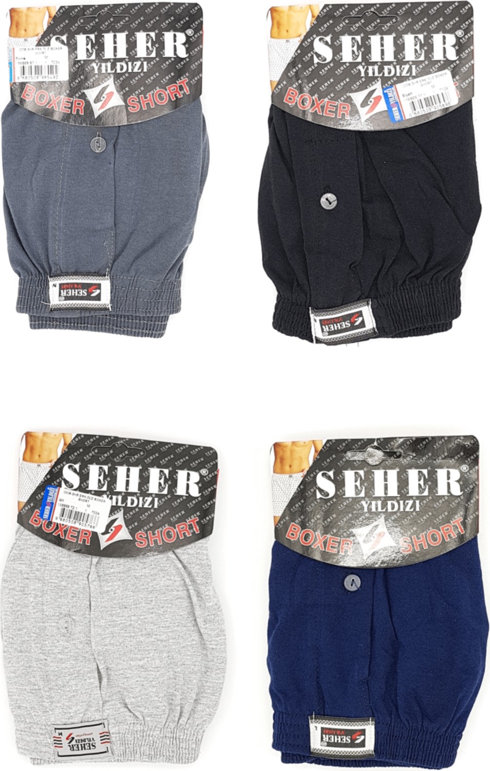 Seher Yıldızı Abani Classic 6 Adet Desenli Seher Erkek Düğmeli Boxer 0011 görsel 6