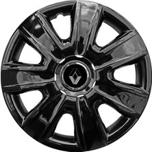 PackGar Renault Megane 14 Inç Uyumlu Jant Kapağı Amblemli Piano Black 4 Adet 1 Takım 205