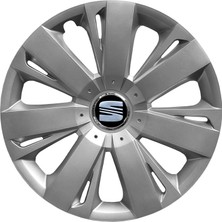 Seat Ibiza 15 Inç Uyumlu Jant Kapağı Amblemli Gri 4'lü Takım 114