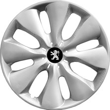 PackGar Peugeot 301 15 Inç Jant Kapağı Amblemli Gri 4'lü Set 133