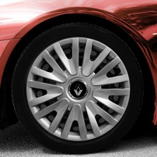 Renault Megane 15 Inç Uyumlu Jant Kapağı Amblemli Gri 4 Adet 1 Takım 124