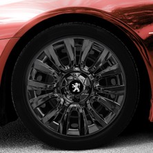 PackGar Peugeot 15 Inç Uyumlu Jant Kapağı Amblemli Piano Black 4 Adet 1 Takım 206