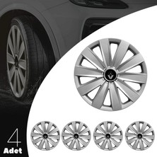 Renault Megane Iv 16 Inç Jant Kapağı Amblemli Gri 4'lü Set 132