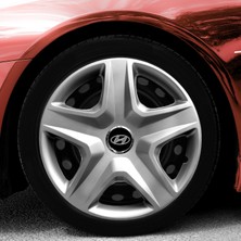 PackGar Hyundai I20 14 Inç Uyumlu Jant Kapağı Amblemli Gri 4'lü Takım 118