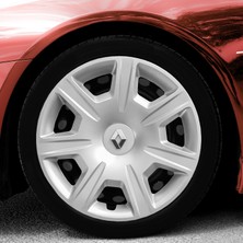 PackGar Renault Clio 3 15 Inç Jant Kapağı Amblemli Gri 4'lü Set 142