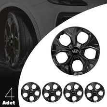 Hyundai Accent 13 Inç Uyumlu Jant Kapağı Amblemli Piano Black 4'lü Takım 210