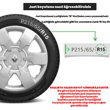 PackGar Renault Master 16 Inç Uyumlu Jant Kapağı Amblemli Gri 4 Adet 1 Takım 156
