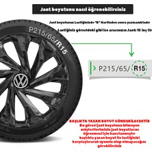 PackGar Volkswagen Polo 14 Inç Jant Kapağı Amblemli Piano Black 4'lü Set 216