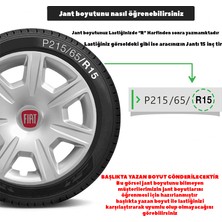 PackGar Fiat Punto 15 Inç Jant Kapağı Amblemli Gri 4'lü Set 142