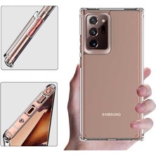 Case World Samsung Galaxy Note 20 Ultra Kapak Şeffaf Kamera ve Köşe Korumalı Silikon Kılıf