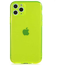 Case World Apple iPhone 11 Pro Kapak Kamera Korumalı Neon Renkli Silikon Kılıf - Neon Sarı